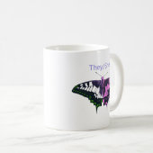 Mug Papillon à queue noire non binaire (Devant droit)
