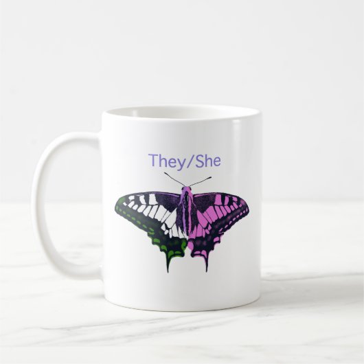 Mug Papillon à queue noire non binaire (Gauche)