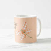 Mug Papillon à rayures écossaises pêche (Devant droit)