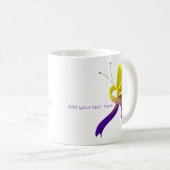 Mug Papillon à ruban de sensibilisation au violet et a (Devant droit)