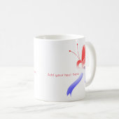 Mug Papillon à ruban de sensibilisation rouge, blanc e (Devant droit)