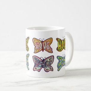 Mug Papillon Ailes Word Art Inspiration Coffee Cup
