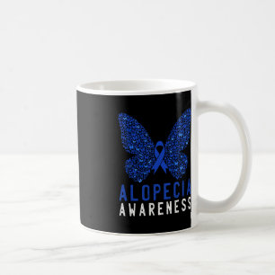 Mug Papillon Alopecia Sensibilisation Bleu AA Ribbon S