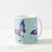 Mug Papillon Aqua et Purple (Devant droit)