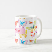 Mug Papillon aquarelle coloré personnalisé (Devant droit)