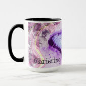 Mug Papillon Aquarelle Personalisé Purple et Or (Gauche)