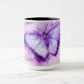 Mug Papillon Aquarelle Personalisé Purple et Or (Centre)