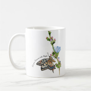 Mug Papillon aquarelle sur une fleur chicorée