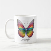 Mug Papillon Arc-en-ciel Monogramme (Gauche)