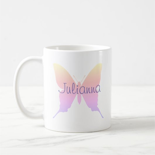 Mug Papillon arc-en-ciel Permule Pastel (Gauche)