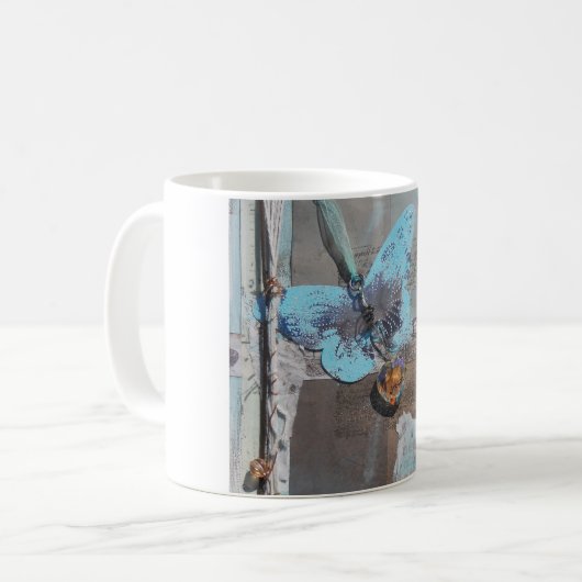 Mug Papillon - Art multimédia mixte (Devant gauche)