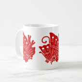 Mug Papillon asiatique Japonais Conception Kamon (Devant gauche)
