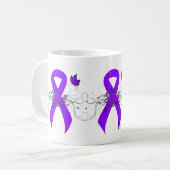 Mug Papillon au ruban violet, lymphome de Hodgkin (Devant gauche)