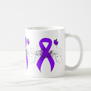 Mug Papillon au ruban violet, lymphome de Hodgkin
