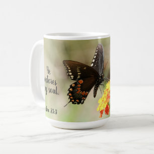 Mug Papillon au verset Psaume 23:3