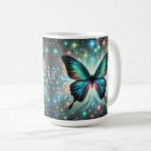 Mug Papillon aux étoiles galactiques et brillantes (Devant droit)
