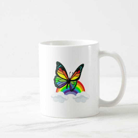 Mug Papillon avec arc-en-ciel (Droite)