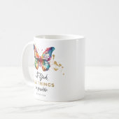 Mug Papillon Avec Dieu Tout Est Possible (Devant gauche)