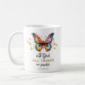 Mug Papillon Avec Dieu Toutes Choses Sont Possibles (Gauche)