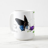 Mug Papillon avec le verset 23:3 des Psaumes (Devant gauche)