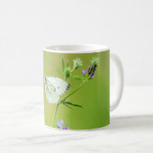 Mug Papillon Blanc à Veines Vertes (Devant droit)
