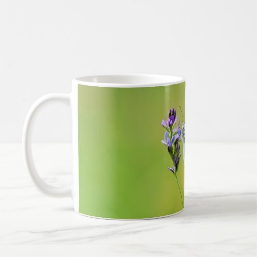 Mug Papillon Blanc à Veines Vertes (Gauche)