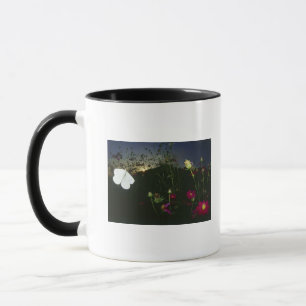 Mug Papillon blanc en vol au coucher du soleil