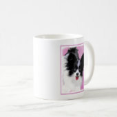 Mug Papillon (blanc et noir) Peinture - Chien Art (Devant droit)