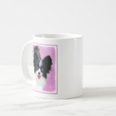Mug Papillon (blanc et noir) Peinture - Chien Art (Devant gauche)