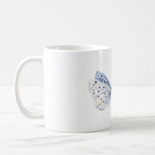 Mug Papillon blanc violet lavande (Gauche)