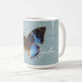 Mug Papillon bleu (Devant droit)