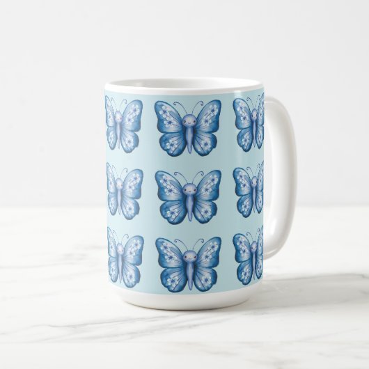 Mug Papillon bleu (Devant droit)