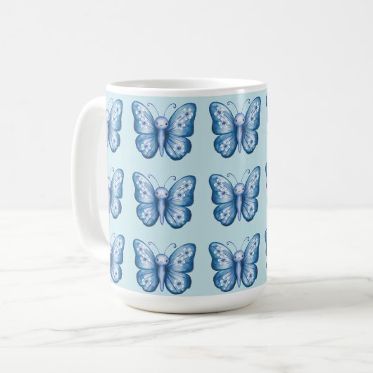 Mug Papillon bleu (Devant gauche)
