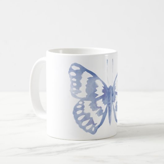 Mug Papillon bleu aquarelle (Devant gauche)
