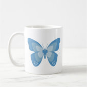 Mug Papillon bleu avec des coeurs (Gauche)