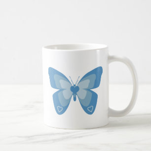 Mug Papillon bleu avec des coeurs
