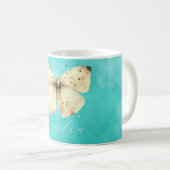 Mug Papillon bleu clair romantique (Devant droit)