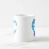Mug Papillon bleu coeur floral (Centre)