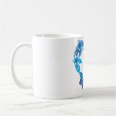 Mug Papillon bleu coeur floral (Gauche)