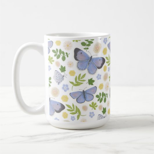 Mug Papillon bleu creux (Gauche)