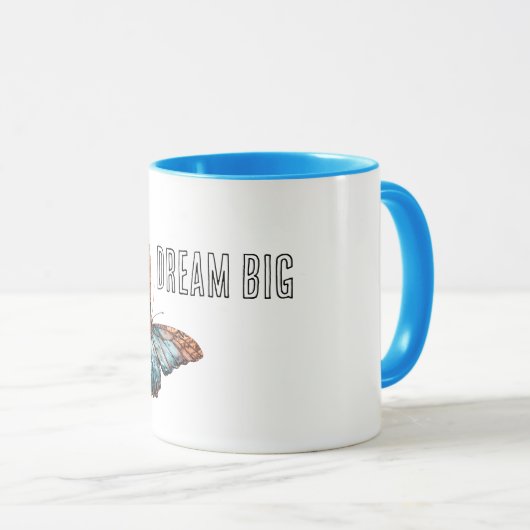 Mug Papillon bleu de cuivre Aqua (Devant droit)
