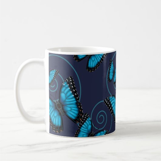 Mug Papillon bleu de remous de Morpho (Gauche)