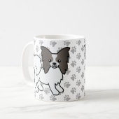 Mug Papillon Bleu Et Blanc Chien De Dessin Animé Migno (Devant gauche)