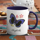 Mug Papillon bleu, insecte Vintage