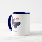 Mug Papillon bleu, insecte Vintage (Devant gauche)