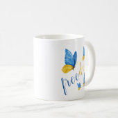 Mug Papillon bleu jaune coloré (Devant droit)