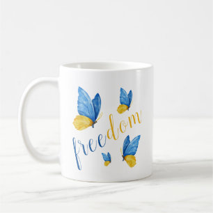 Mug Papillon bleu jaune coloré