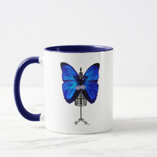 Mug Papillon bleu mannequin