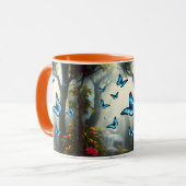 Mug Papillon bleu morpho dans la forêt tropicale (Devant gauche)