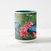 Mug Papillon bleu Morpho Floral Nature Art (Centre)